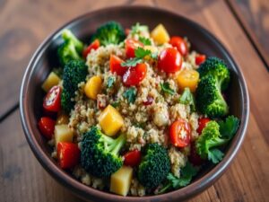 Salada de Quinoa com Brócolis Tropical