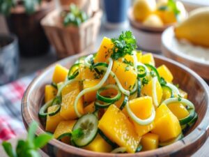 Salada Tropical de Manga e Pepino com Toque de Limão