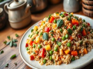Salada de Arroz Integral com Legumes Coloridos