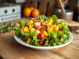 Salada Tropical de Alface com Manga