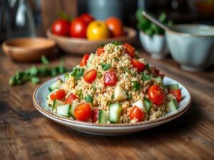 Salada de Quinoa com Pepino e Tomate Tropical