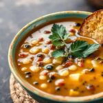 Sopa mexicana vegana com feijão preto e abacate: uma delícia reconfortante