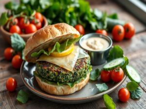 Hambúrguer de Espinafre com Toque de Limão