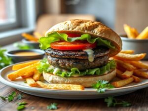 Hambúrguer de Cogumelo com Soja Delicioso