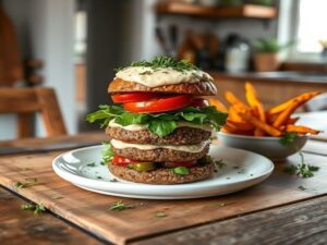 Hambúrguer de Amaranto com Molho de Tahine e Ervas