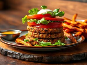 Hambúrguer de Arroz com Lentilha Saboroso
