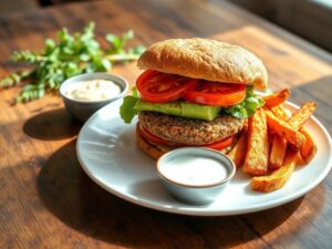 Hambúrguer Vegano Proteico com Quinoa e Ervas