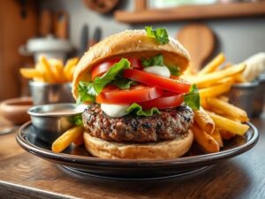 Hambúrguer com proteína isolada de soja saboroso