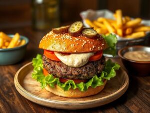 Hambúrguer com molho de tahine especial