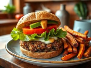 Hambúrguer Vegano Estilo Americano com Molho Especial