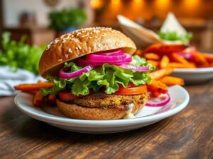 Hambúrguer Vegano Estilo Árabe: Falafel Burger
