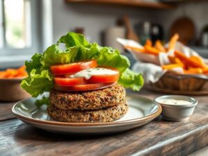 Hambúrguer de Sementes Crocante com Linhaça e Chia