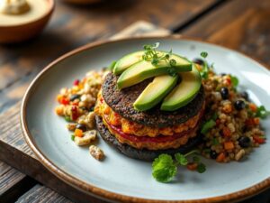 Hambúrguer de Algas com Quinoa e Abacate