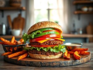 Hambúrguer Vegano com Textura de Carne Moída