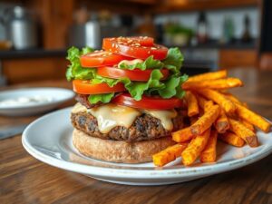 Hambúrguer Vegano Suculento com Molho Especial