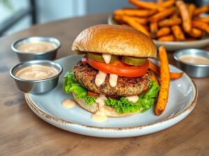 Hambúrguer Vegano Smash com Molho Especial