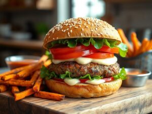 Hambúrguer Vegano Estilo Fast Food com Molho Especial